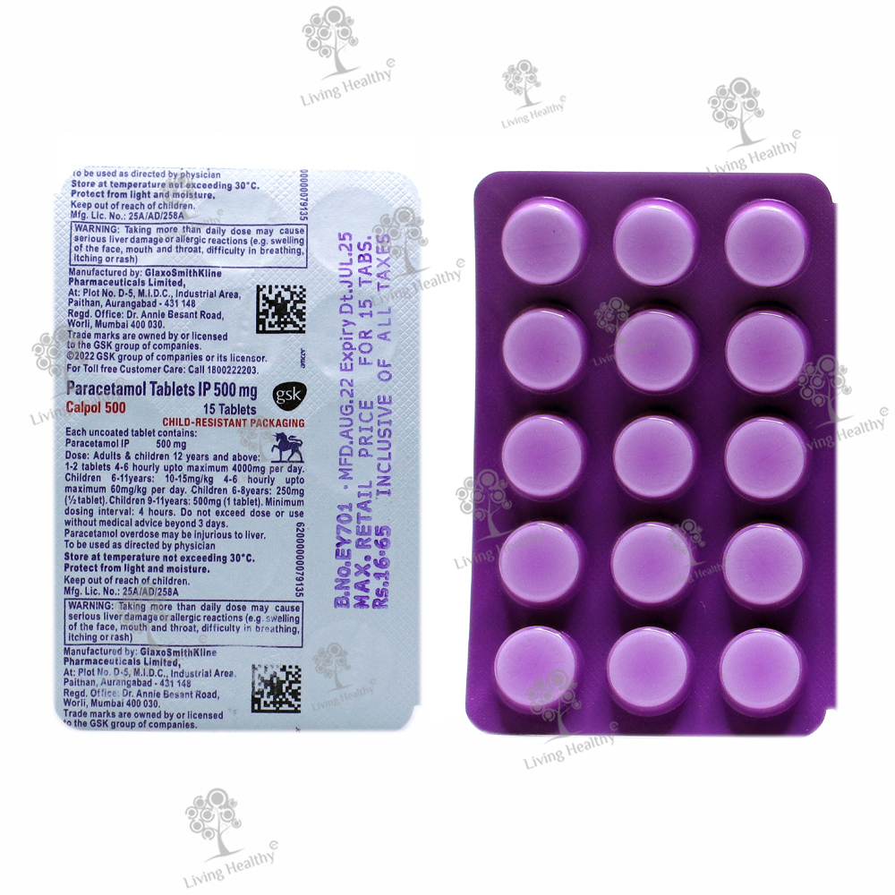 Shop Calpol 500 - Paracetamol Tablets IP 500mg - 15Tablets Online