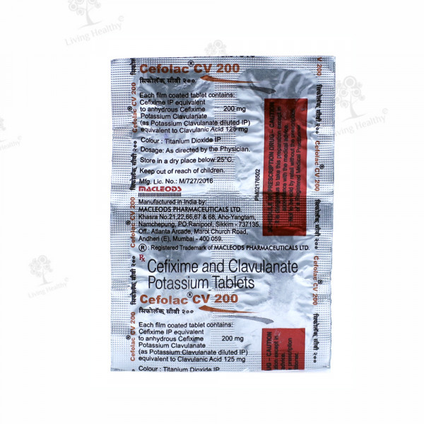 CEFOLAC CV 200 MG TAB(4 TAB)