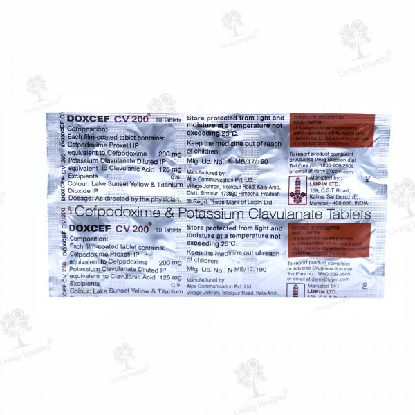 DOXCEF CV 200 MG TAB(10 TAB)