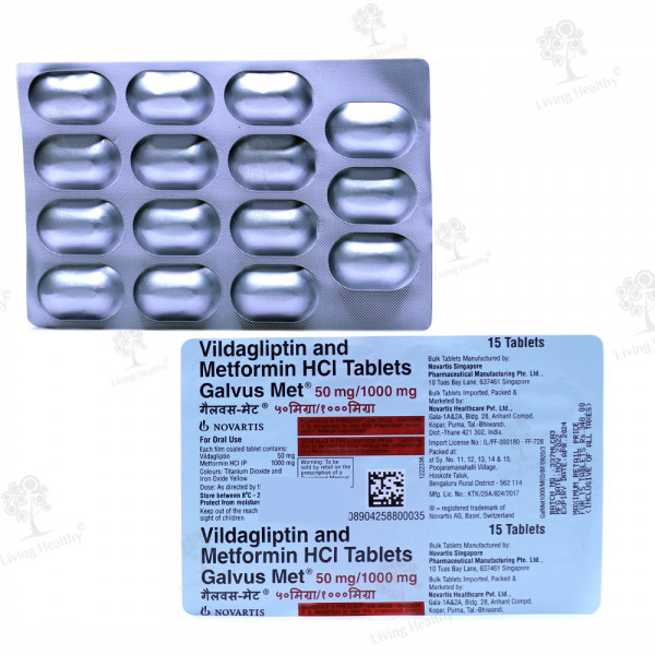 GALVUS MET 50 MG/ 1000MG TAB(15 TAB)