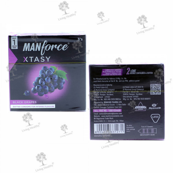 MANFORCE BLACK GRAPES CONDOM(3 PCS)